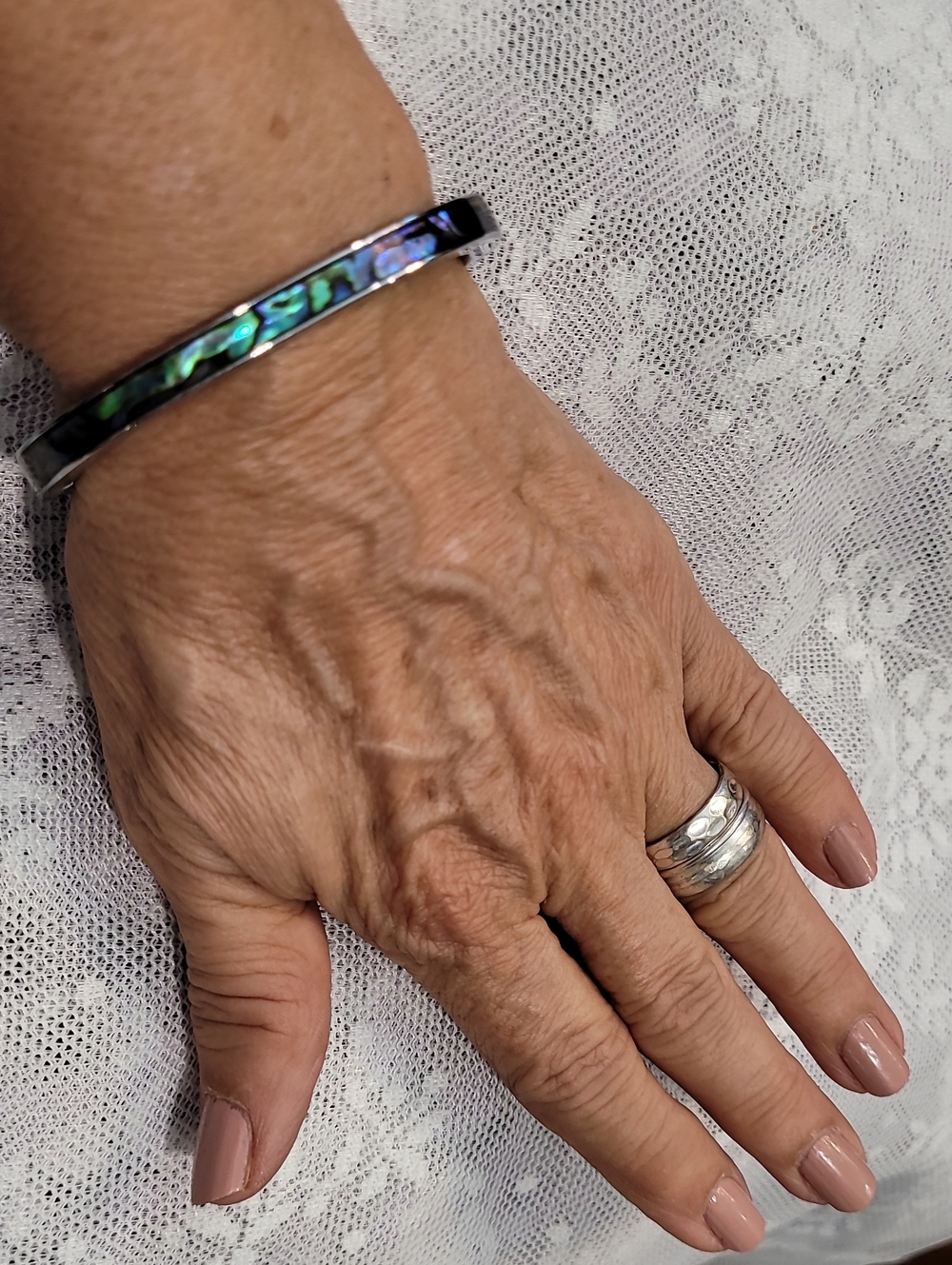 Bracelet Cuff Abalone-Style Silver